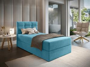 Oblazinjena postelja boxspring GLORIEN VELVET 90x200 cm modra Vzmetnica: Vzmetnica Bonell