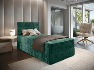 Oblazinjena postelja boxspring GLORIEN VELVET 90x200 cm temno zelena Vzmetnica: Vzmetnica Bonell