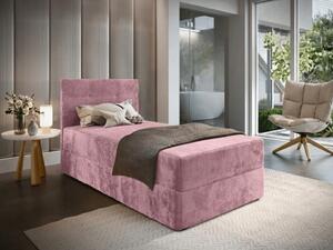 Oblazinjena postelja boxspring GLORIEN VELVET 90x200 cm roza Vzmetnica: Vzmetnica Bonell