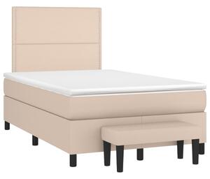 VidaXL Box spring postelja z vzmetnico kapučino 120x190cm umetno usnje