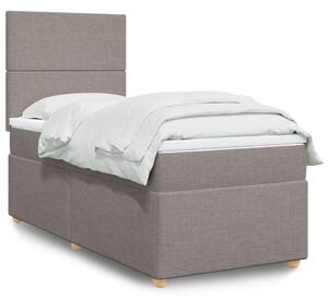 VidaXL Box spring postelja z vzmetnico taupe 100x200 cm blago