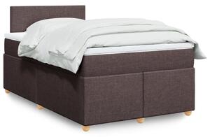 VidaXL Box spring postelja z vzmetnico temno rjav 120x200 cm blago