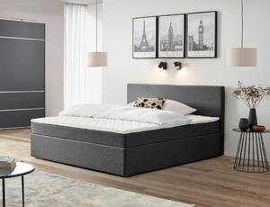 POSTELJA Z VZMETNICO 160 cm x 200 cm , les, tekstil, leseni material siva