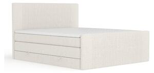 Bež boxspring postelja s prostorom za shranjevanje 140x200 cm Bergamo – Maison de Rêve