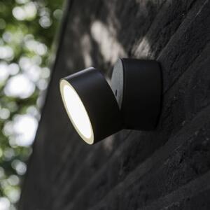 LUTEC Zunanja LED-stenna svetilka TRUMPET, temno siva, Ø 9 cm, kovinska, IP54, Siva, Aluminij, Sodobni