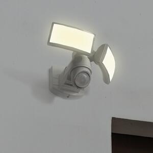 LUTEC Zunanji stenski reflektor ARC z LED-senzorjem, bel, 28 cm, 2-žarilni, IP54, Bela, Plastika, Sodobni, Stenska kotna