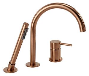 3-Odprtinska Armatura za Kad Rea Lungo Brush Copper