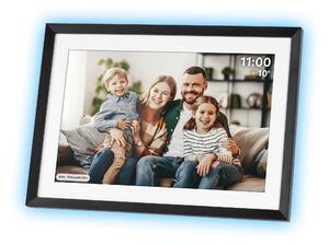 Touch digitalni foto okvir Wi-Fi 10,1" črn APP z LED RGB osvetlitvijo ozadja