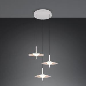Trio Lighting LED-visoka svetilka Amalo, mat bela, Ø 67 cm, kovina, CCT 3-flg., zatemnjen, Bela, Dnevna soba / jedilnica, Kovina, Sodobni