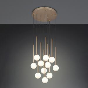 Trio Lighting Visoka svetilka Firano, zlata barva, Ø 66 cm, kovina, 11-kraka., Zlata / medeninasta, Dnevna soba / jedilnica, Kovina, Sodobni