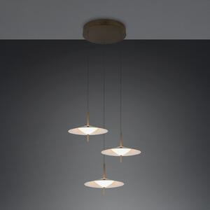 Trio Lighting LED-visoka svetilka Amalo v platinasti barvi, premer 67 cm, kovina, CCT,, zatemnjen, Kovinska, Dnevna soba / jedilnica, Kovina, Sodobni