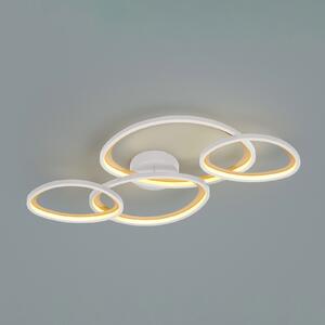 Trio Lighting LED-stropna svetilka Sivo, dolžina 103 cm, bela mat, kovina, CC, zatemnjen, Bela, Dnevna soba / jedilnica, Kovina