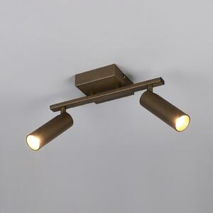 Trio Lighting Stropni reflektor Dara, dolžina 28 cm, platinaste barve, kovinski, z 2 krili., Kovinska, Dnevna soba / jedilnica, Kovina, Sodobni