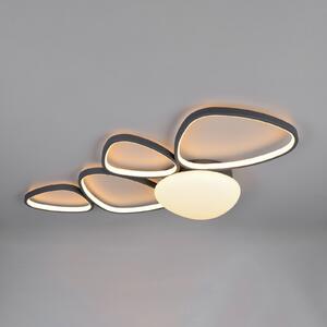 Trio Lighting LED-stropna svetilka Amelio, črna, 102 cm, CCT, daljinski upravljalnik, zatemnjen, Bela, Dnevna soba / jedilnica, Plastika, Sodobni