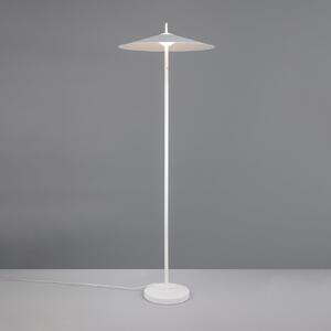 Trio Lighting LED-stoječa svetilka Amalo, mat bela, višina 145 cm, kovina, CCT, zatemnjen, Bela, Dnevna soba / jedilnica, Kovina, Sodobni