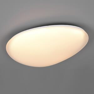 Trio Lighting LED-stropna svetilka Ozera, dolžina 55 cm, bela, plastika, CCT, zatemnjen, Bela, Dnevna soba / jedilnica, Plastika, Sodobni