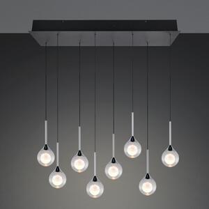 Trio Lighting LED-visoka svetilka Calista, krom, dolžina 90 cm, kovina/steklo, 8 žarnic, zatemnjen, Krom, Dnevna soba / jedilnica, Kovina, Sodobni