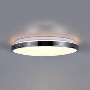Trio Lighting LED-stropna svetilka Fena, kromirana, Ø 38 cm, kovina, IP44, zatemnjen, Krom, Kopalnica, Kovina, Sodobni