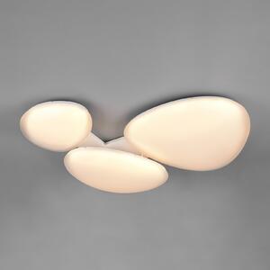 Trio Lighting LED-stropna svetilka Ozera, dolžina 95 cm, bela, iz plastike, CCT, 3-žarilna., zatemnjen, Bela, Dnevna soba / jedilnica, Plastika, Sodobni