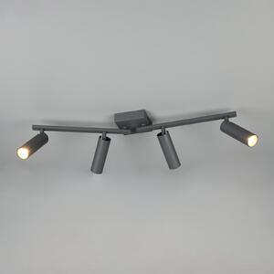 Trio Lighting Stropni reflektor Dara, dolžina 66 cm, antracitna barva, kovina, 4-kraki., Črna, Dnevna soba / jedilnica, Kovina, Sodobni
