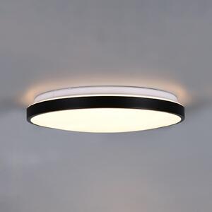 Trio Lighting LED-stropna svetilka Fena, mat črna, Ø 38 cm, kovina, IP44, zatemnjen, Črna, Kopalnica, Kovina, Sodobni