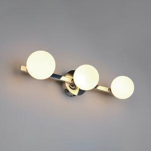 Trio Lighting Stenska svetilka Alfio, širina 50 cm, kromirana kovina/steklo, IP44, 3-žarnica., Krom, Kopalnica, Kovina, Sodobni