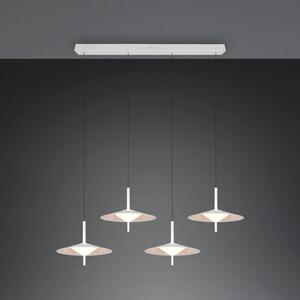 Trio Lighting LED-visoka svetilka Amalo, mat bela, dolžina 146 cm, CCT, 4-žarilna, zatemnjen, Bela, Dnevna soba / jedilnica, Kovina, Sodobni