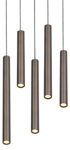 Trio Lighting LED-visoka svetilka Arimato, Ø 35 cm, platinasta barva, kovina, CCT, Kovinska, Dnevna soba / jedilnica, Kovina, Sodobni