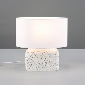 Trio Lighting Namizna svetilka Livare, višina 24 cm, bela/barvna, beton/tkanina, Večbarvna, Dnevna soba / jedilnica, Beton