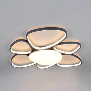 Trio Lighting LED-stropna svetilka Amelio, črna, 85 cm, CCT, daljinski upravljalnik, zatemnjen, Bela, Dnevna soba / jedilnica, Plastika, Sodobni