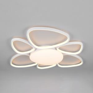 Trio Lighting LED-stropna svetilka Amelio, bela, 85 cm, CCT, daljinski upravljalnik, zatemnjen, Bela, Dnevna soba / jedilnica, Plastika, Sodobni