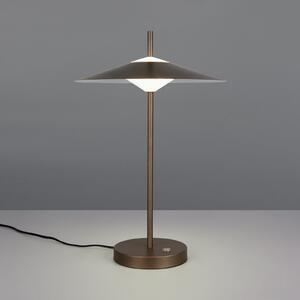 Trio Lighting LED namizna svetilka Amalo v platinasti barvi, višina 46 cm, kovina, CCT, zatemnjen, Kovinska, Dnevna soba / jedilnica, Kovina, Sodobni