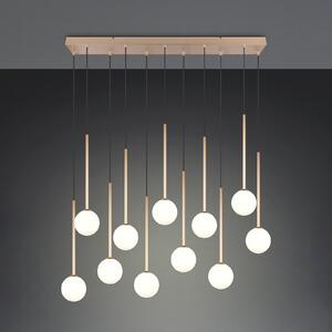 Trio Lighting Visoka svetilka Firano, zlata barva, dolžina 129 cm, kovina, 11-žarilna., Zlata / medeninasta, Dnevna soba / jedilnica, Kovina, Sodobni
