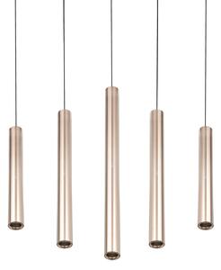 Trio Lighting LED-visoka svetilka Arimato, dolžina 94 cm, kremasta kovina CCT, Bež, Dnevna soba / jedilnica, Kovina, Sodobni
