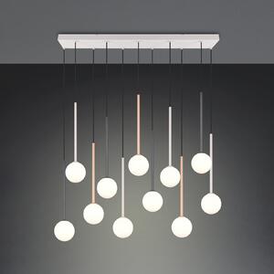 Trio Lighting Visoka svetilka Firano, večbarvna, dolžina 129 cm, kovinska, 11-žarilna., Večbarvna, Dnevna soba / jedilnica, Kovina, Sodobni