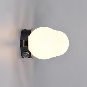 Trio Lighting Stenska svetilka Alfio, 50 cm, črna, kovina/steklo, IP44, 3-žarilna, Črna, Kopalnica, Kovina, Sodobni
