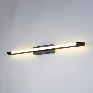 Trio Lighting LED-stenna svetilka Alberto, črna, širina 71 cm, IP44, zatemnjen, Črna, Kopalnica, Kovina, Sodobni