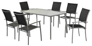 VRTNI SET aluminij srebrne barve črna, srebrne barve