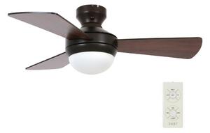 Lucci Air 512311- Stropni ventilator AIRLIE HUGGER 2xE27/15W/230V les/rjava + Daljinski upravljalnik