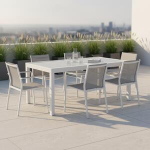 Gardenson Raztegljiva Vrtna Miza Ambia, Steklo, Aluminij, 140-200x90