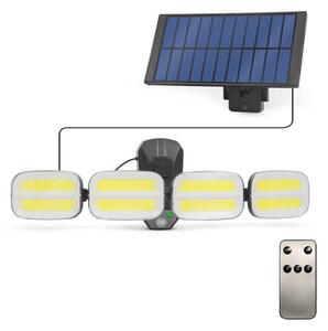 LED Solarni reflektor s senzorjem 4xLED/2,5W/6V IP65 + Daljinski upravljalnik