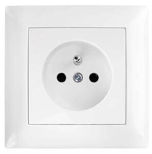 Enojna vtičnica z ozemljitvijo in okvirjem OSTE JNH001-G White
