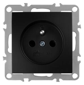 Enojna vtičnica z ozemljitvijo OSTE JNH001-G Black