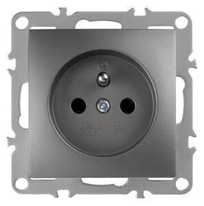 Enojna vtičnica z ozemljitvijo OSTE JNH001-G Grey