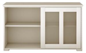 Komoda, kuhinjska omarica, omara z drsnimi vrati, kremno ​​bela, dim. 106,5 x 33 x 62,5 cm