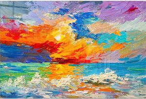 Steklena slika 100x70 cm Abstract Sunset – Wallity