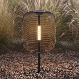 Lucande LED-sončna svetilka za vkopavanje Faylen, črna, IP65, zatemnjen, Črna, Kovina, Dizajn