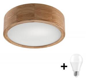 LED Stropna svetilka OAK 1xE27/10W/230V hrast pr. 27 cm