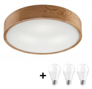 LED Stropna svetilka OAK 3xE27/10W/230V hrast pr. 47 cm