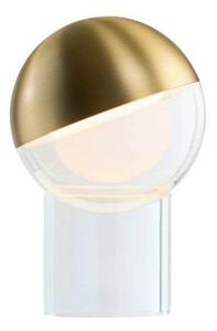 FRANDSEN LED-akumulatorska namizna svetilka Pila, medenina, 20 cm, z možnostjo, zatemnjen, Zlata / medeninasta, Dnevna soba / jedilnica, Plastika, Sodobni